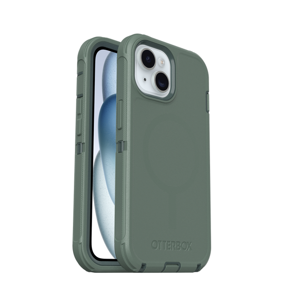 OtterBox iPhone 16e 15 14 13 Defender Series MagSafe Rugged Case Forest Ranger (Green)