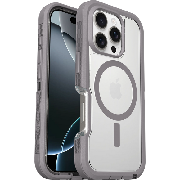 OtterBox iPhone 16 Pro Defender XT Series MagSafe Rugged Case Clear / Grey