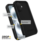 OtterBox iPhone 16 Case Fre Series 360° Waterproof Black