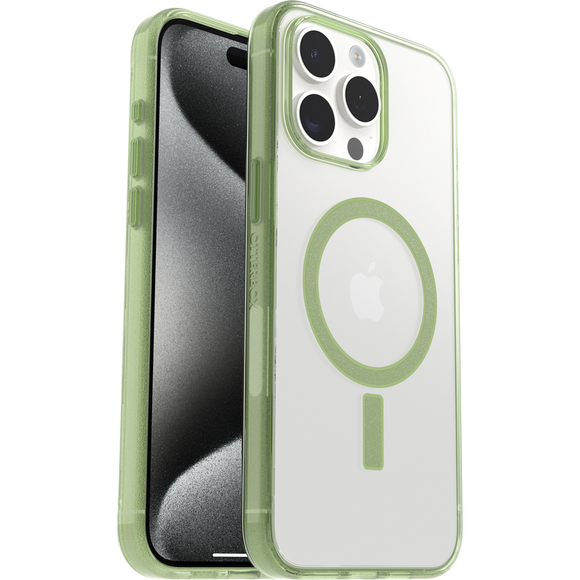 OtterBox iPhone 15 Pro Max Case Lumen Series Magsafe Cover Clear / Moray Green RRP £47.99