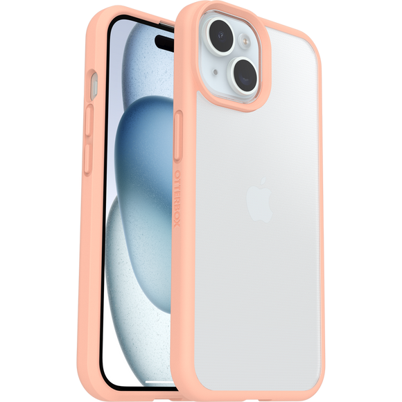OtterBox iPhone 15 Case React Series Clear Back Cover Peach Perfect RRP £20.99