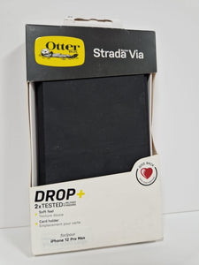 OtterBox iPhone 12 Pro Max Case Strada Via Series Folio Flip Black RRP £24.99