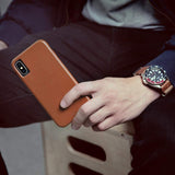 Case for iPhone XR by Case-Mate Genuine Leather Slim Back Cover Tan / Brown