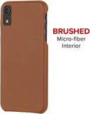 Case for iPhone XR by Case-Mate Genuine Leather Slim Back Cover Tan / Brown